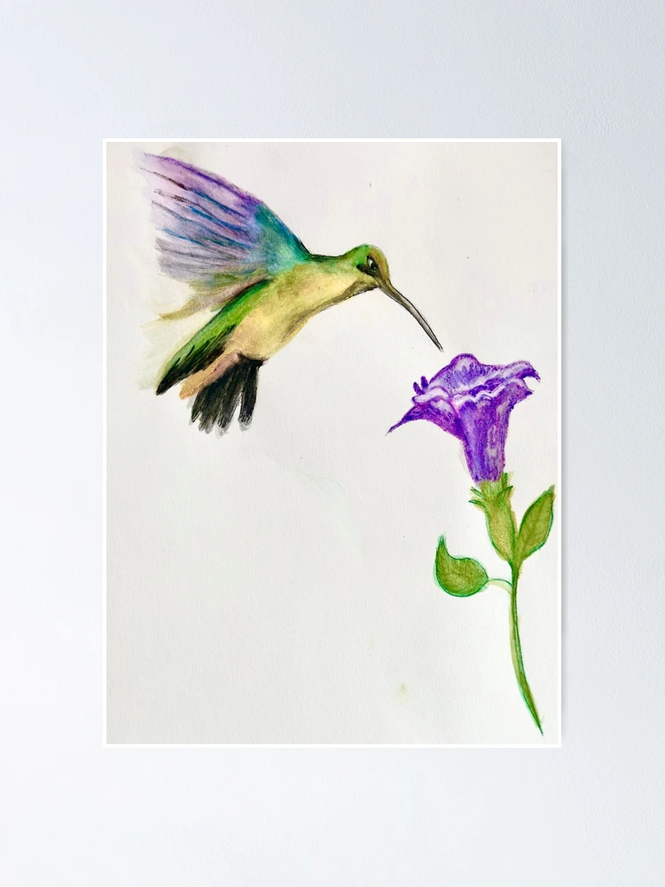 Thumbnail 1 of 3, Poster, Hummingbird purple designed and sold by RosaLL.