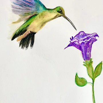 Artwork thumbnail, Hummingbird purple by RosaLL
