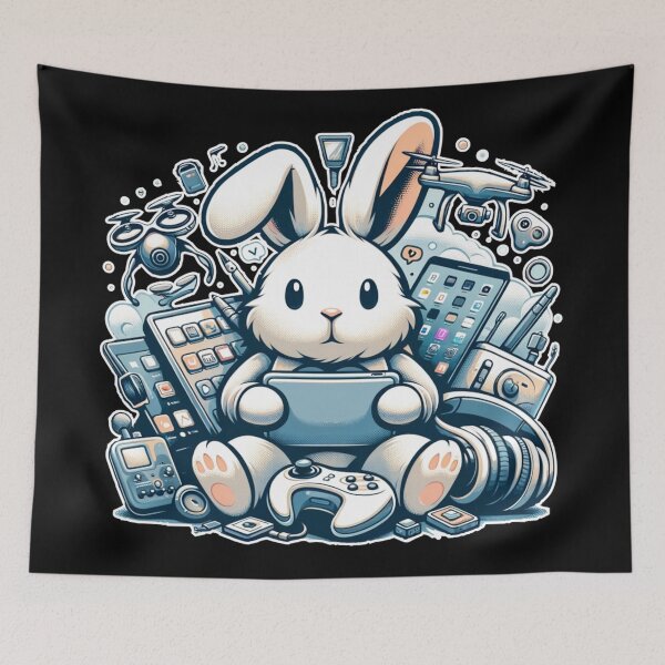 Item preview, Tech-Savvy Rabbit and Modern Gadgets designed and sold by lAnJefurtifeu.