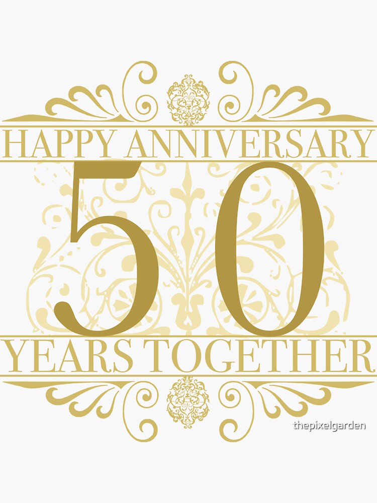 “Elegant 50th Anniversary” Sticker for Sale by thepixelgarden | Redbubble