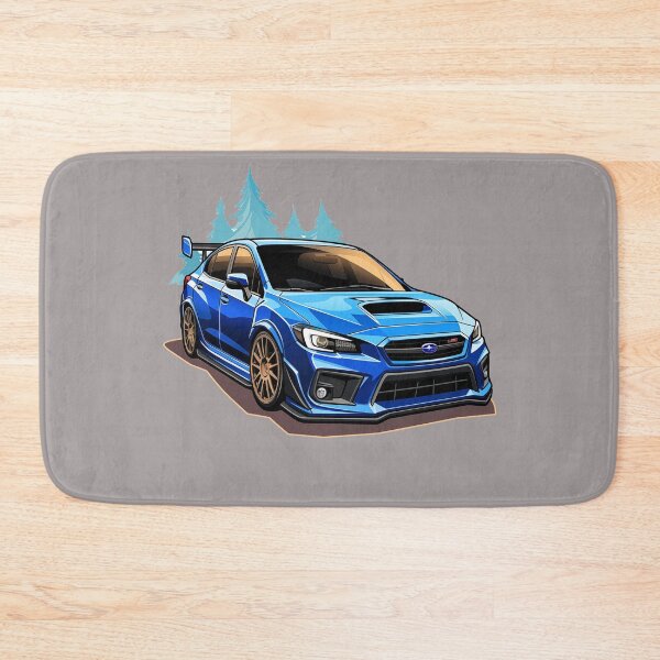 Item preview, Blue Subaru WRX STI Foggy Trees Background designed and sold by LoonyTunes.