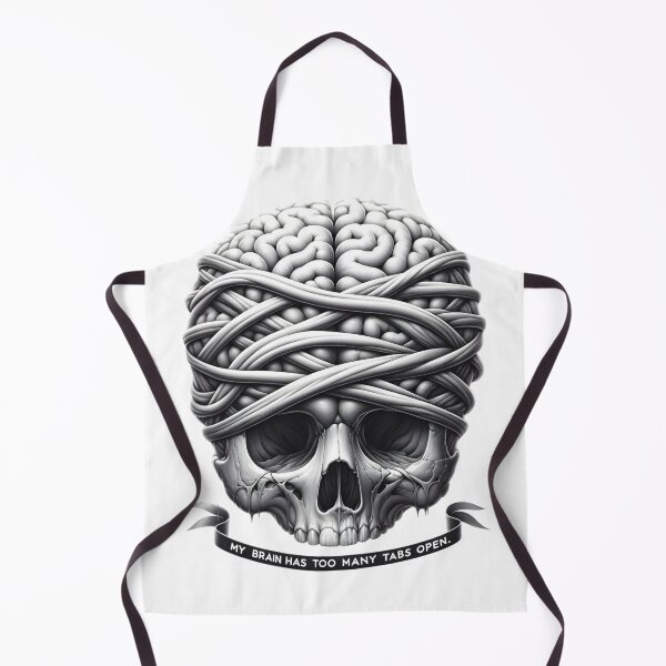 Item preview, Cerebral Overload: "Too Many Tabs" Mindful Skull Artwork designed and sold by Norgen.