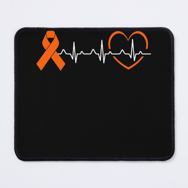 Item preview, Heartbeat Orange Ribbon Leukemia Cancer Awareness Month designed and sold by MobyStickers.