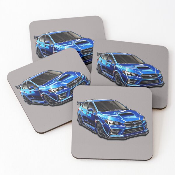 Artikelvorschau, Blauer Subaru WRX STI ohne Hintergrund entworfen und verkauft von LoonyTunes.