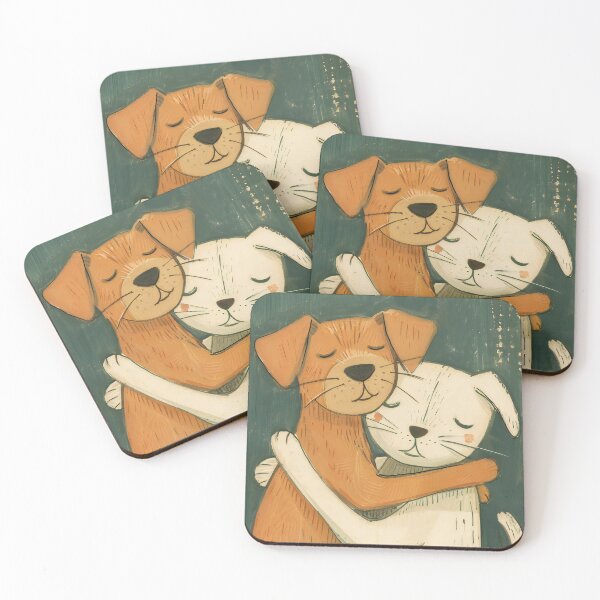 Item preview, Cat And Dog Hugging designed and sold by prettykaler.