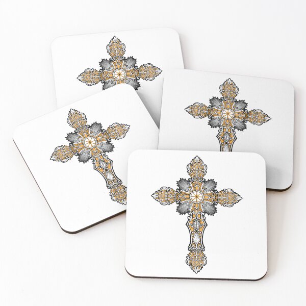 Item preview, Sacred Illumination: Gold-Adorned Cross with Radiant Lights designed and sold by OpsDesing.