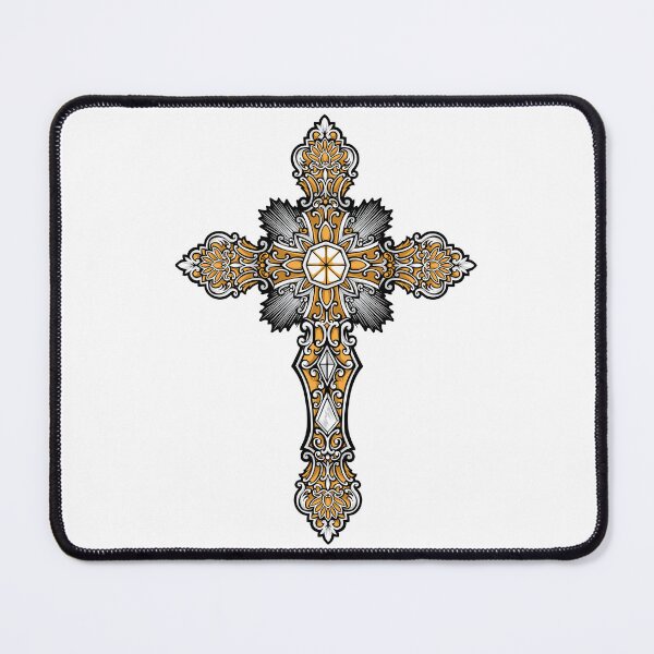 Item preview, Sacred Illumination: Gold-Adorned Cross with Radiant Lights designed and sold by OpsDesing.