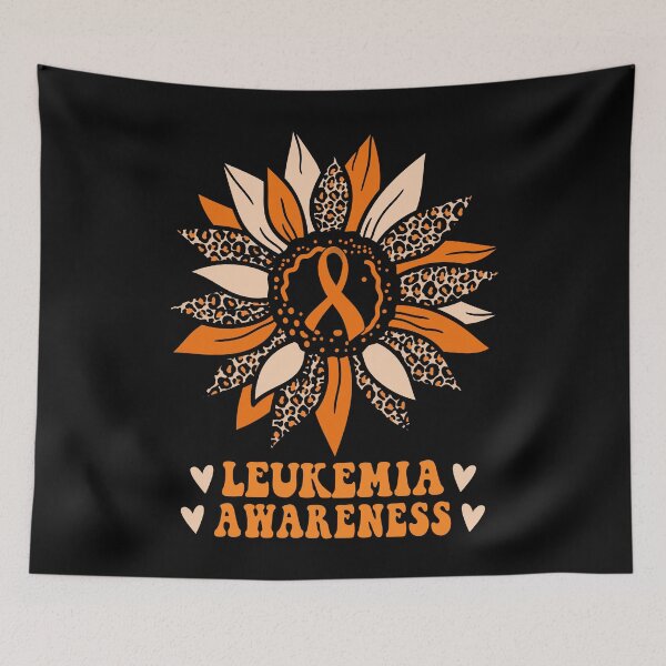 Item preview, Sunflower Leopard Orange Ribbon Leukemia Cancer Awareness designed and sold by MobyStickers.