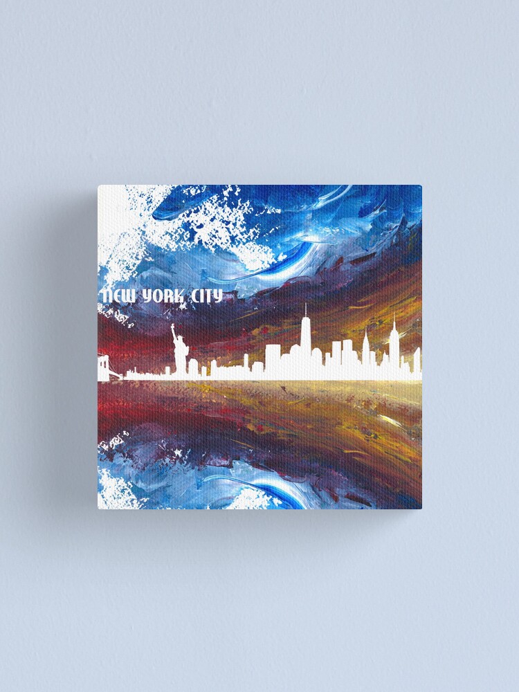 New York City Skyline Silhouette Modern Canvas Print By Artshop77 Redbubble