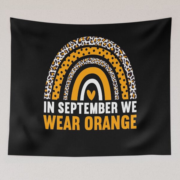 Item preview, In September We Wear Orange Rainbow Leukemia Awareness designed and sold by MobyStickers.