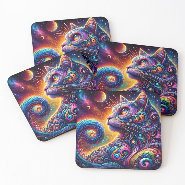 Item preview, Spiral Mystic Galaxy Rainbow Cat designed and sold by sweetbelle.