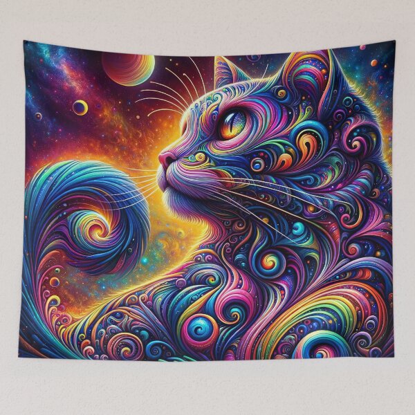 Item preview, Spiral Mystic Galaxy Rainbow Cat designed and sold by sweetbelle.