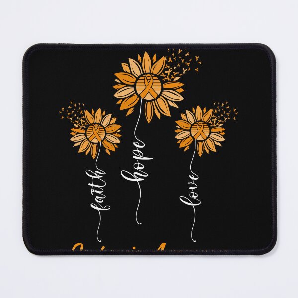 Item preview, Faith Hope Love Orange Sunflower Leukemia Cancer Awareness designed and sold by MobyStickers.