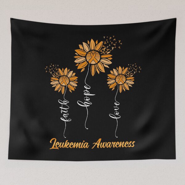 Item preview, Faith Hope Love Orange Sunflower Leukemia Cancer Awareness designed and sold by MobyStickers.