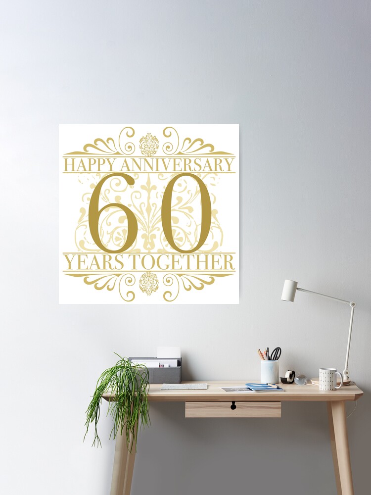 60th Wedding Anniversary Milestones Custom Canvas Print