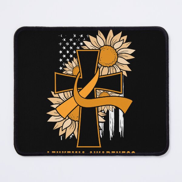 Item preview, Sunflower Orange Ribbon American Flag Leukemia Awareness designed and sold by MobyStickers.