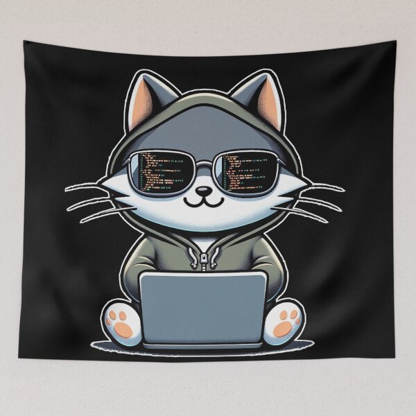 Item preview, Hacker Cat Master of Code designed and sold by lAnJefurtifeu.