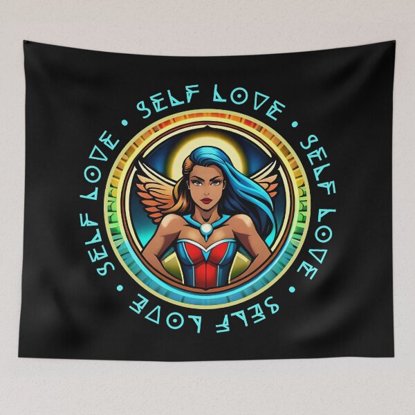 Item preview, Superhero Woman Cyan Self Love Rainbow Angel Yellow  designed and sold by Melan Designs.