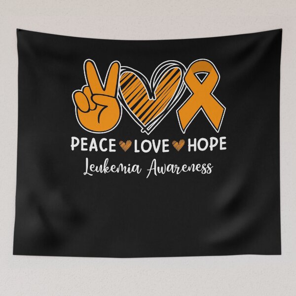 Item preview, Peace Love Hope - Leukemia Cancer Awareness Orange Ribbon designed and sold by MobyStickers.