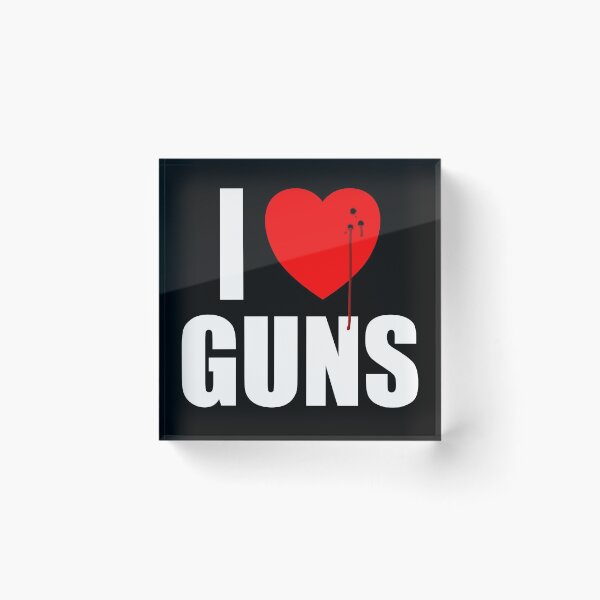 Item preview, I love guns! Weapons satire. Bullet hole with blood designed and sold by peter2art.
