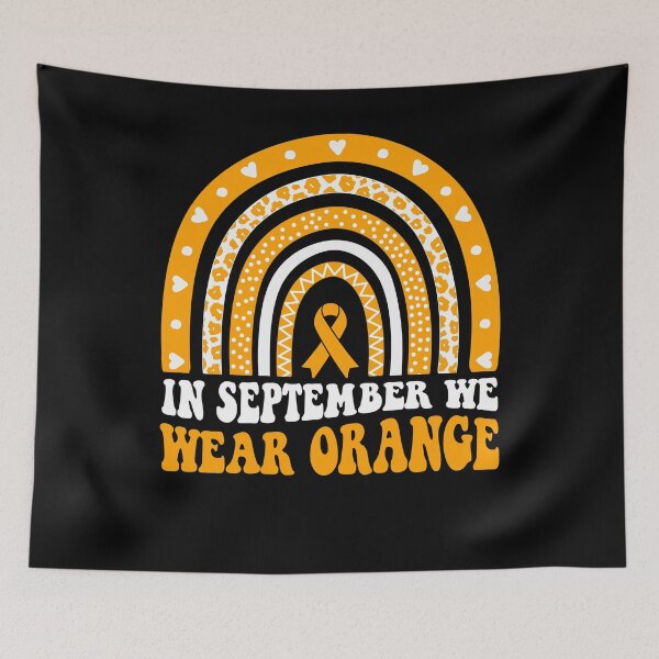 Item preview, In September We Wear Orange Rainbow Leukemia Awareness designed and sold by MobyStickers.