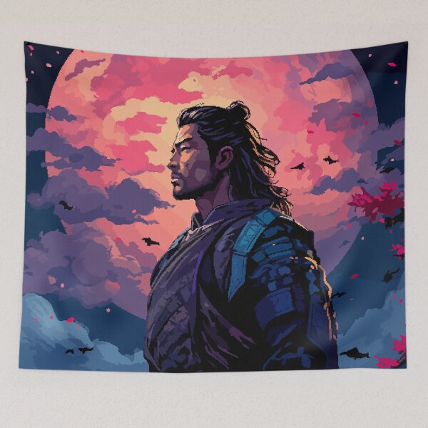 Item preview, Retro Zen Sakura Japanese Samurai Pixel Art designed and sold by LVTFCOarts.