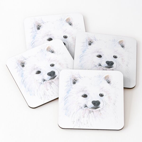 Item preview, Young Samoyed – Portrait – hand drawing, watercolor, sketch designed and sold by un-artiges.