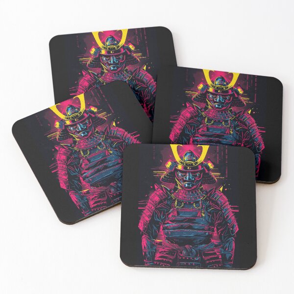 Item preview, Neon Samurai Vigil: Cyberpunk Shogun Illustration designed and sold by ShogunStyle.