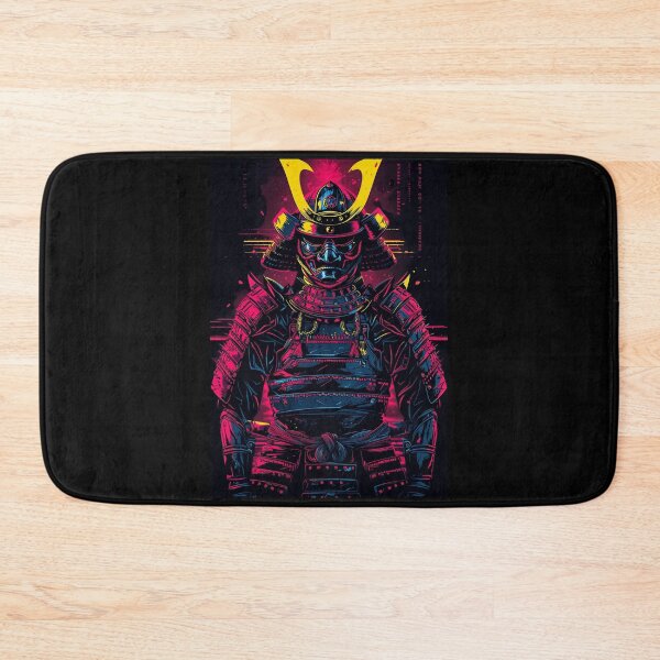 Item preview, Neon Samurai Vigil: Cyberpunk Shogun Illustration designed and sold by ShogunStyle.
