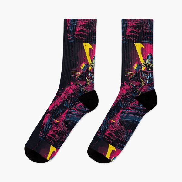 Item preview, Neon Samurai Vigil: Cyberpunk Shogun Illustration designed and sold by ShogunStyle.