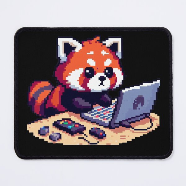 Item preview, Red panda gaming pixel art designed and sold by LandPol.