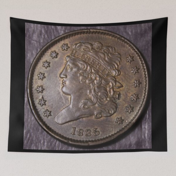 Item preview, 1835 Classic Head Half Cent AU designed and sold by coinsxcrochet.