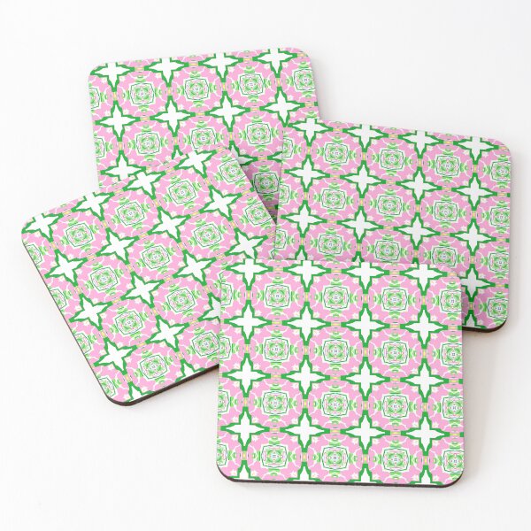Item preview, Pink and green grandmillennial lattice designed and sold by SophieClimaArt.