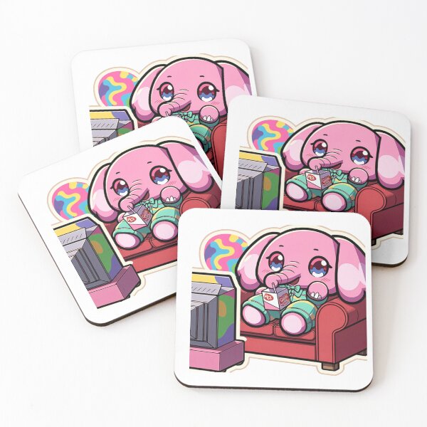 Item preview, Anime Character Pink Elephant Relaxing Sticker designed and sold by mymagicstoreus.