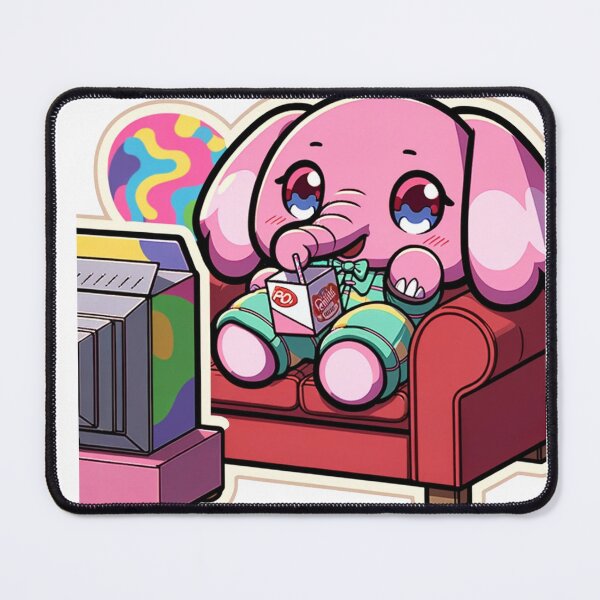 Item preview, Anime Character Pink Elephant Relaxing Sticker designed and sold by mymagicstoreus.