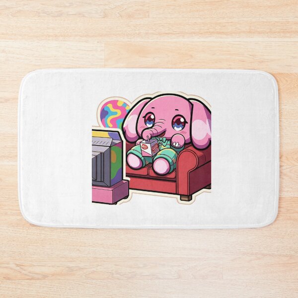 Item preview, Anime Character Pink Elephant Relaxing Sticker designed and sold by mymagicstoreus.