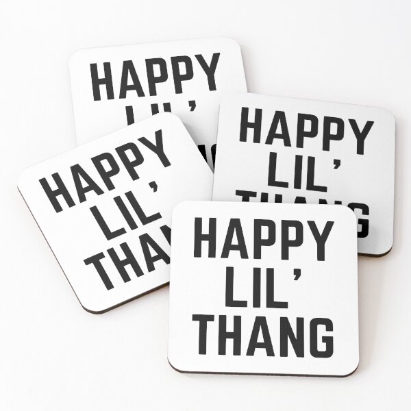 Item preview, Happy Lil' Thang - Cheerful Typography for Positivity Seekers - Black designed and sold by Biddakate.