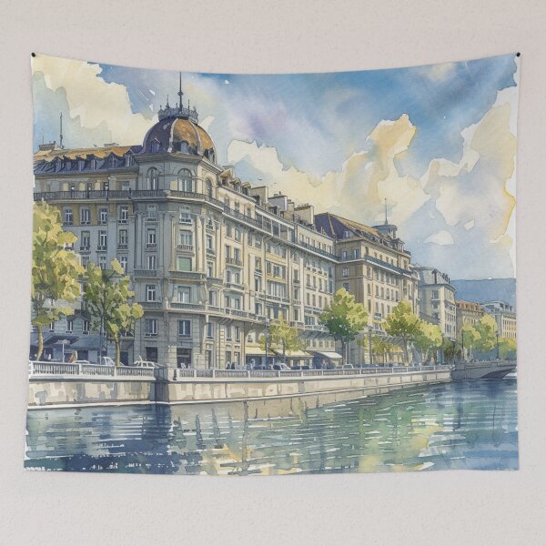 Item preview, Watercolor Design of Geneva - Switzerland  designed and sold by Sketch-Shack.