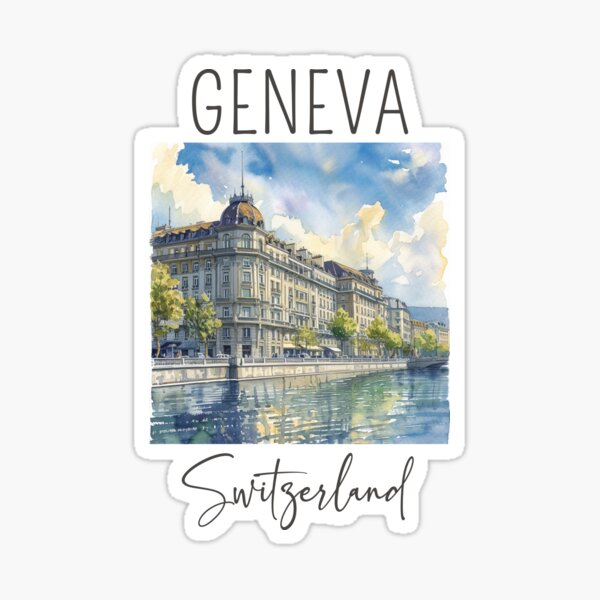 Item preview, Watercolor Design of Geneva - Switzerland  designed and sold by Sketch-Shack.