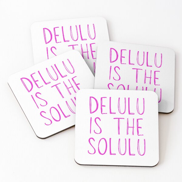 Item preview, Delulu is the Solulu - Quirky Typography for Dreamers and Believers - Pink designed and sold by Biddakate.
