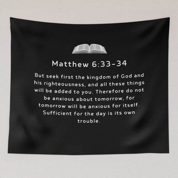 Item preview, Matthew 6:33-34 designed and sold by TheBibleWords.