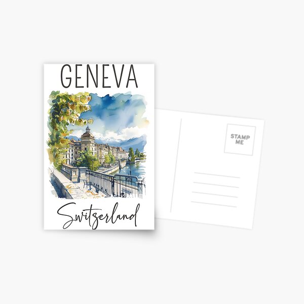 Item preview, Watercolor Design of Geneva - Switzerland  designed and sold by Sketch-Shack.