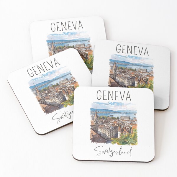 Item preview, Watercolor Design of Geneva - Switzerland  designed and sold by Sketch-Shack.