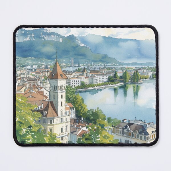 Item preview, Watercolor Design of Geneva - Switzerland  designed and sold by Sketch-Shack.