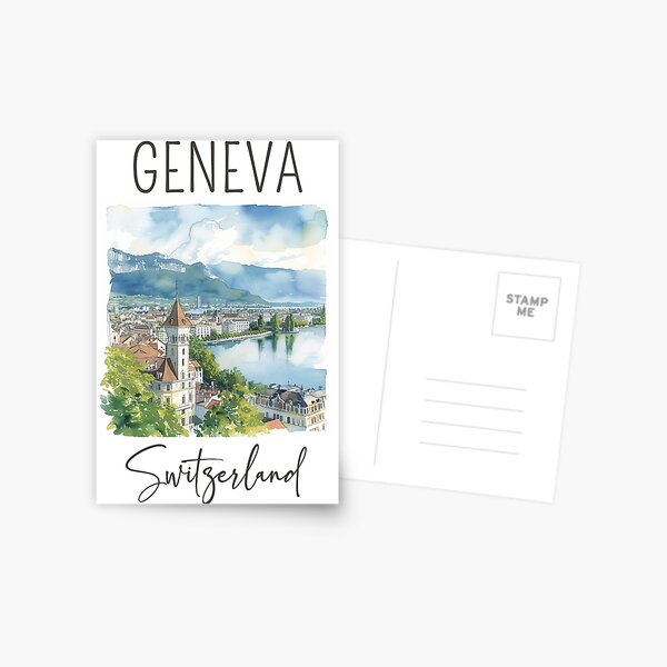 Item preview, Watercolor Design of Geneva - Switzerland  designed and sold by Sketch-Shack.
