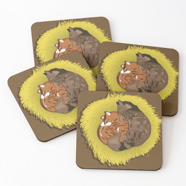 Item preview, Two cats sleeping in hay designed and sold by Lavender-Quill.