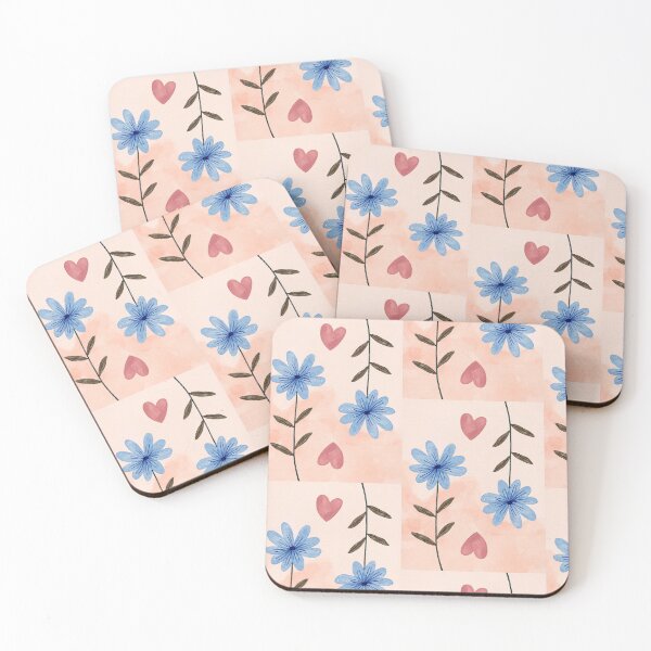 Item preview, Blue Flowers and Hearts Playing Card Design designed and sold by CarefulCreation.