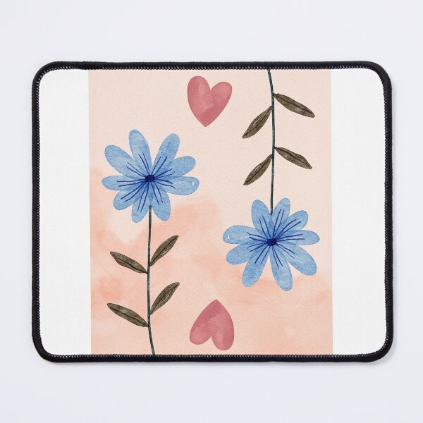 Item preview, Blue Flowers and Hearts Playing Card Design designed and sold by CarefulCreation.