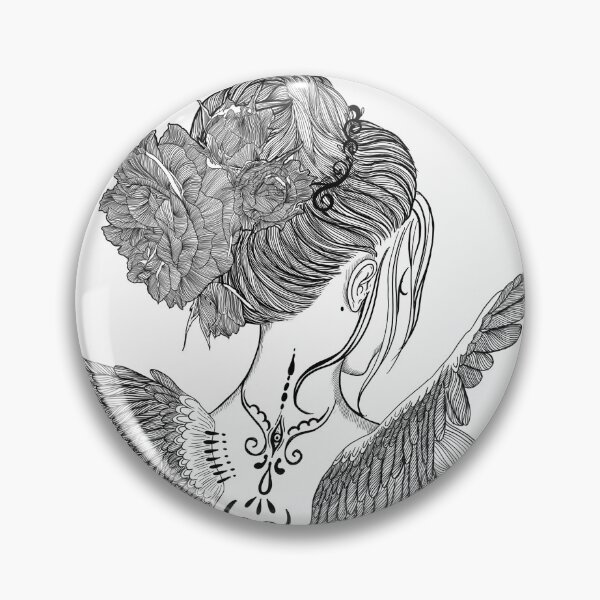Item preview, drawing of a woman's back It has beautiful wings and tattoos. designed and sold by sup-poon.