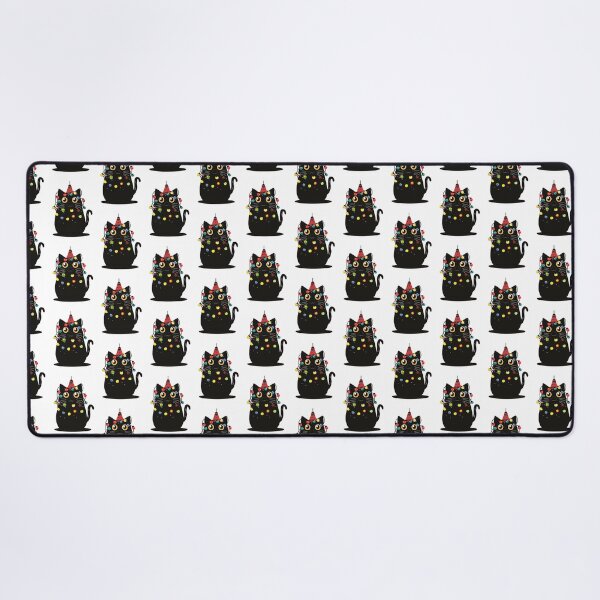 Item preview, Yuletide Glow: Black Cat in Christmas Lights designed and sold by geodedebit.